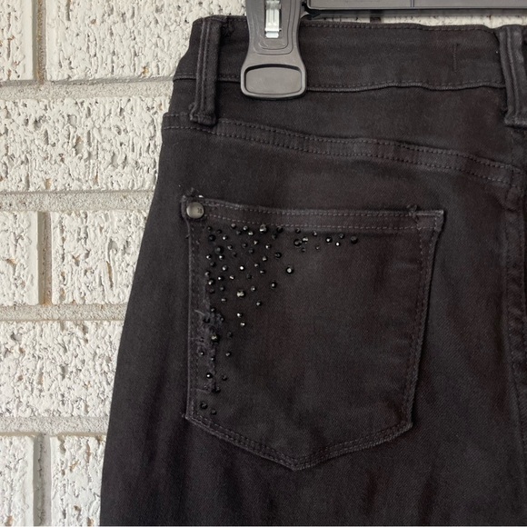 Judy Blue High Waisted Rhinestone Embellished Slim Fit Jeans in Black Size 29 - Picture 10 of 12
